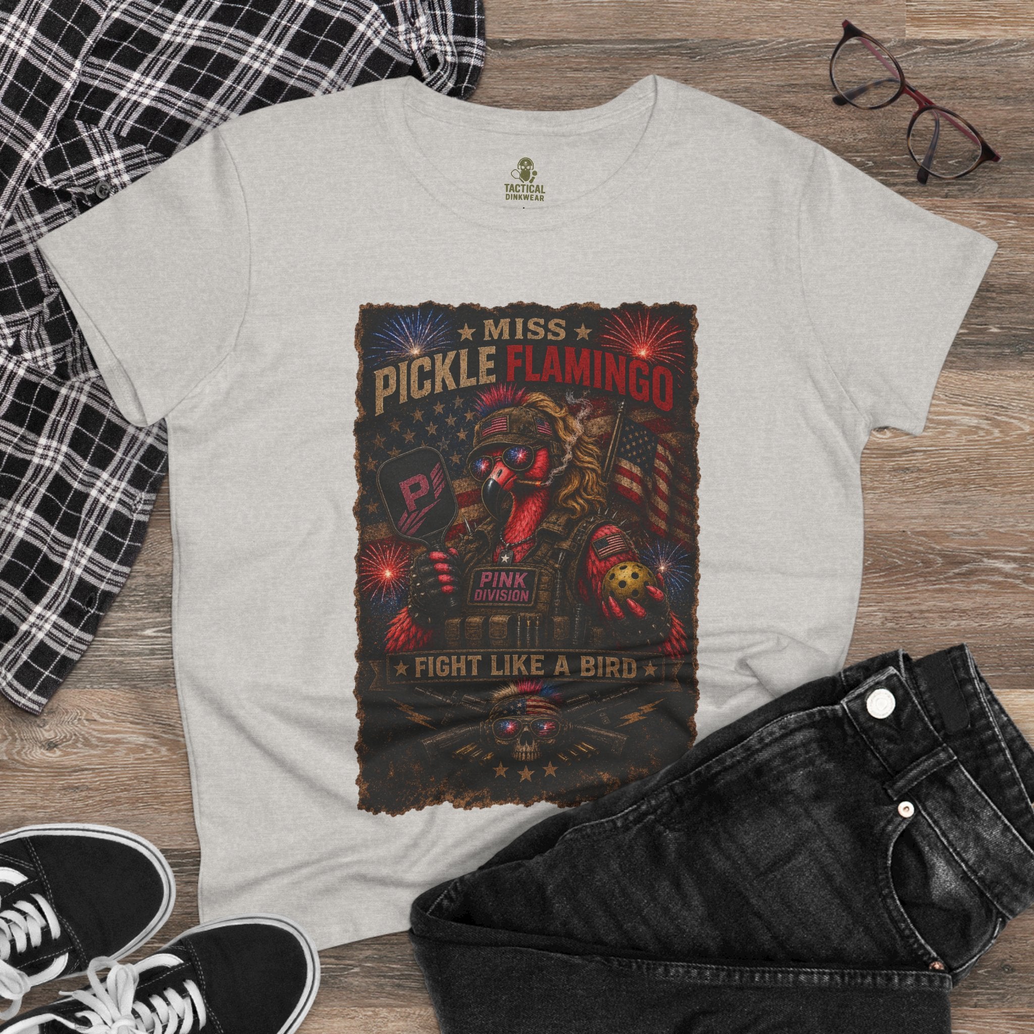 Miss Pickle Flamingo The Patriot Core Women’s Tee