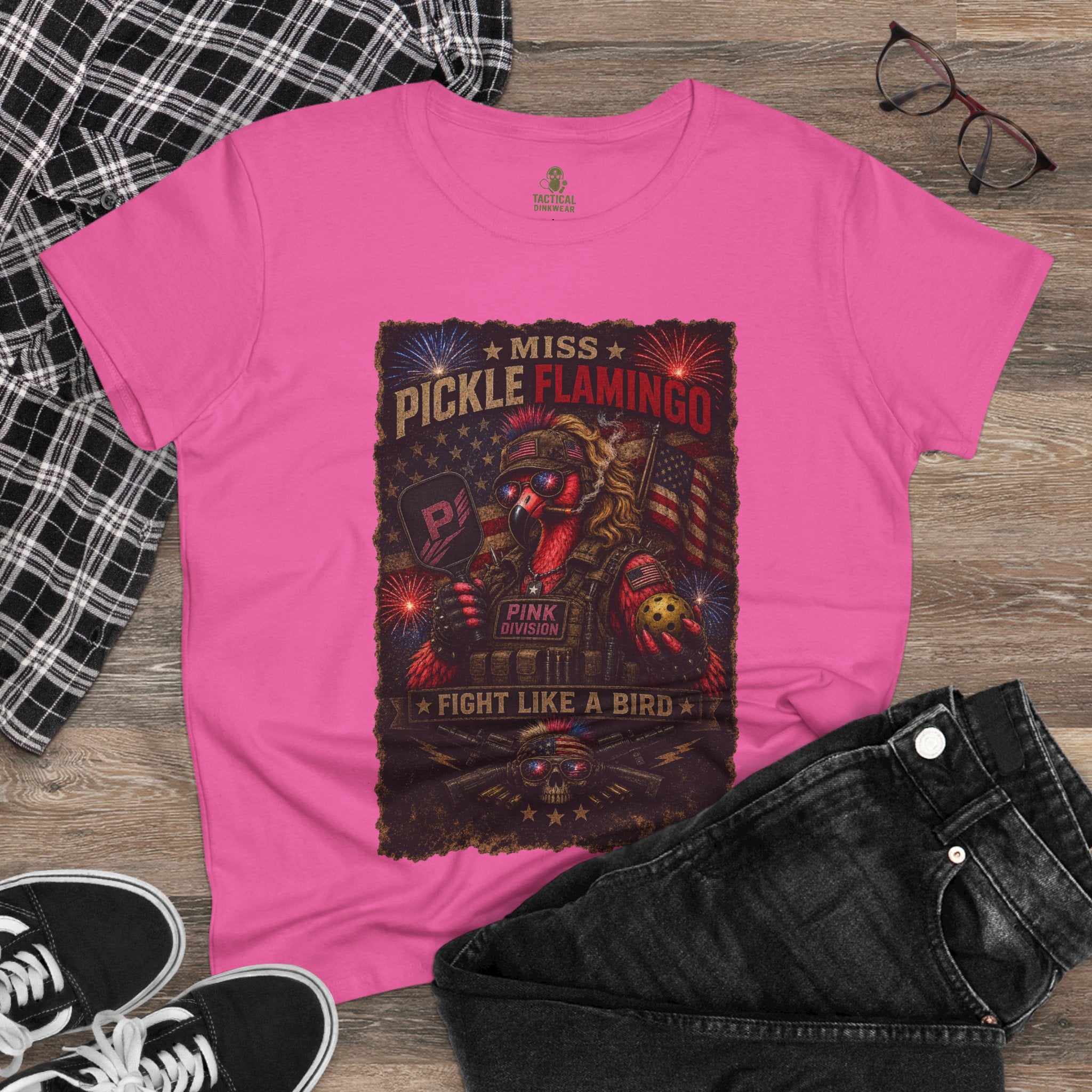 Miss Pickle Flamingo The Patriot Core Women’s Tee
