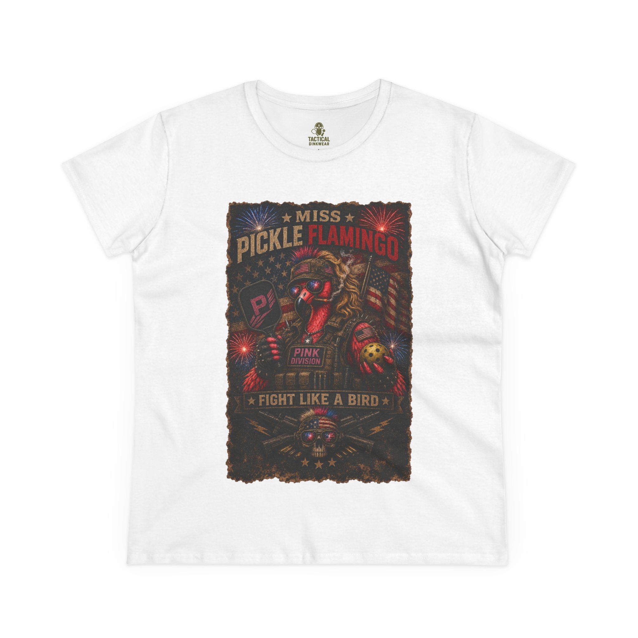 Miss Pickle Flamingo The Patriot Core Women’s Tee