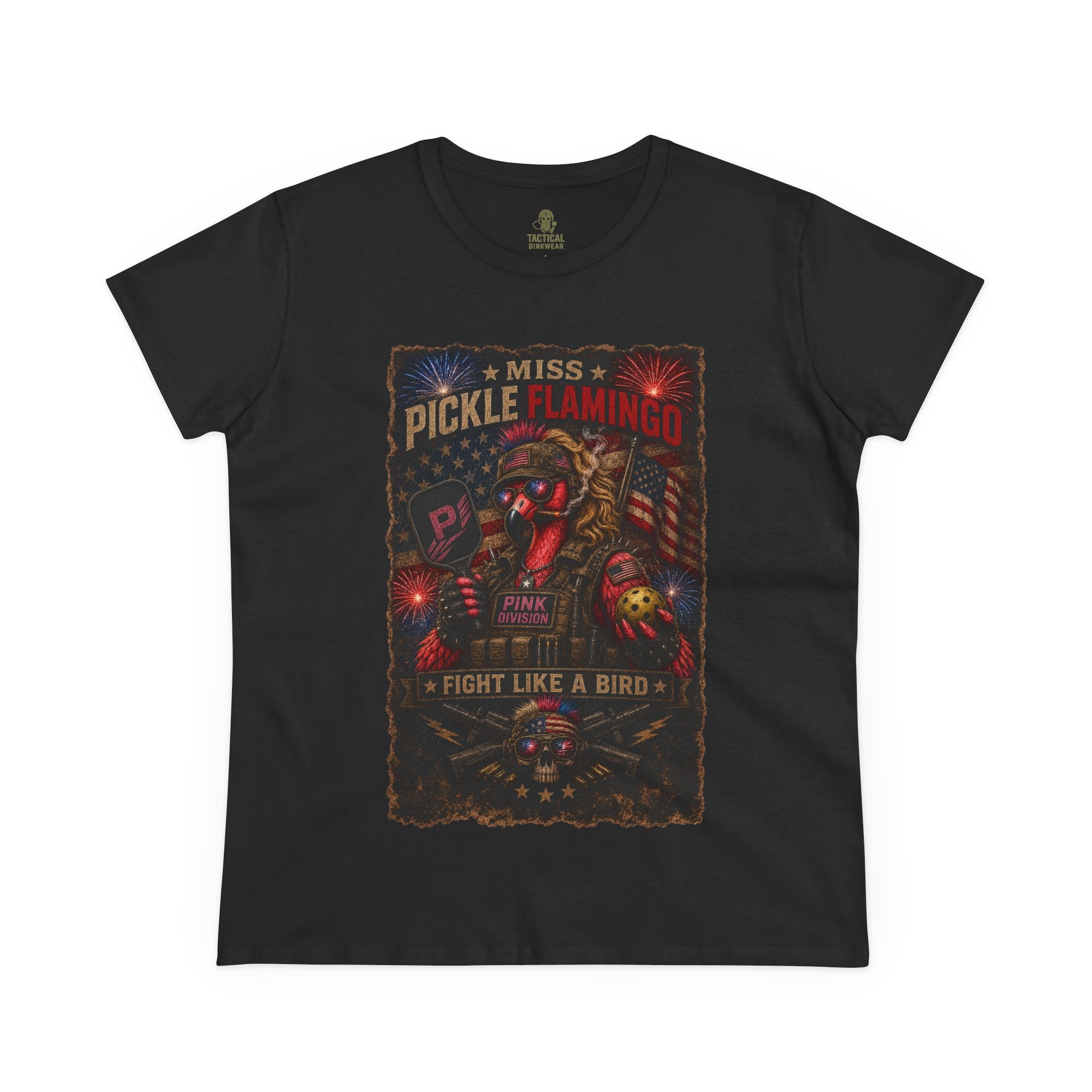 Miss Pickle Flamingo The Patriot Core Women’s Tee