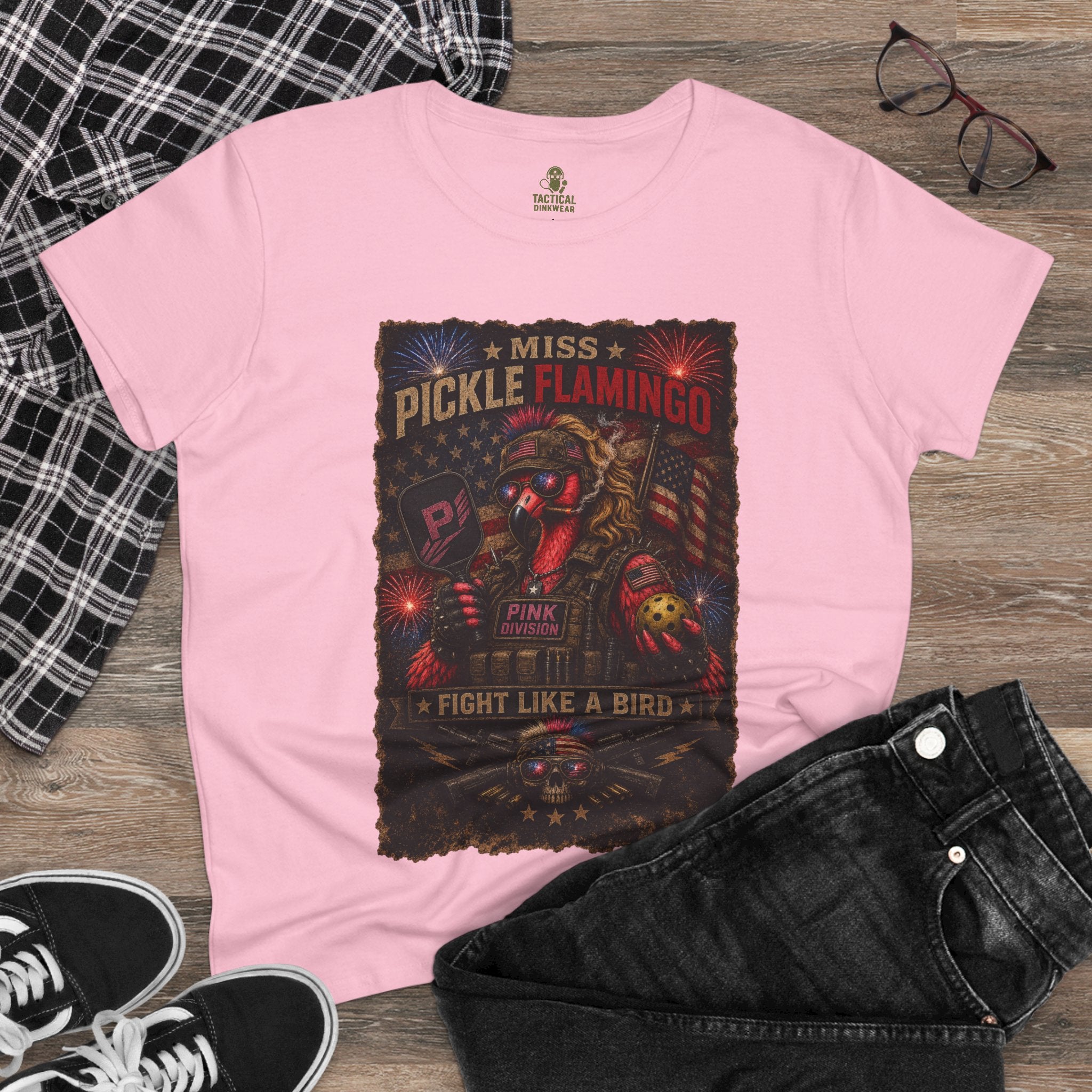 Miss Pickle Flamingo The Patriot Core Women’s Tee